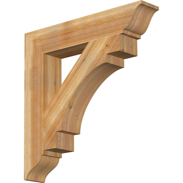 Ekena Millwork Merced Traditional Rough Sawn Bracket, Western Red Cedar, 6"W x 34"D x 34"H BKT06X34X34MRC01RWR - main